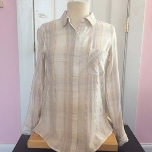 Neutral plaid shirt